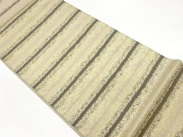 JAPANESE FUKURO OBI / WOVEN FLOWER & STRIPE